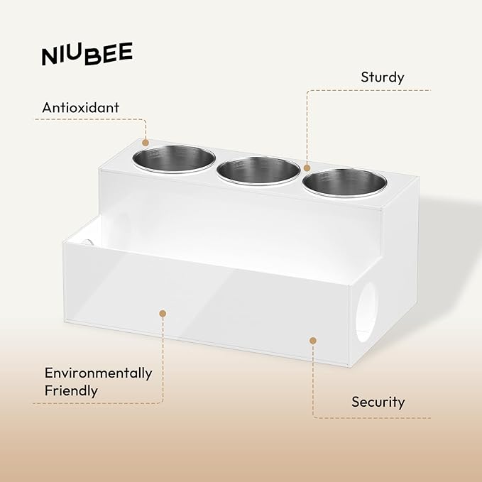 White Acrylic Hair Tool Organizer – Blow Dryer & Styling Holder for Bathroom Countertop & Vanity Storage
