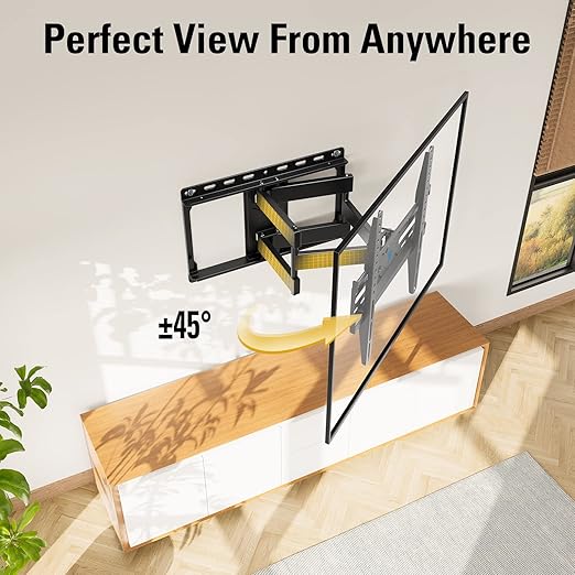 Full Motion TV Wall Mount for 32–65 Inch TVs | Swivel, Tilt & Extend Dual Arm TV Bracket | Heavy Duty Articulating Wall Mount for LED, LCD, 4K & Smart TVs