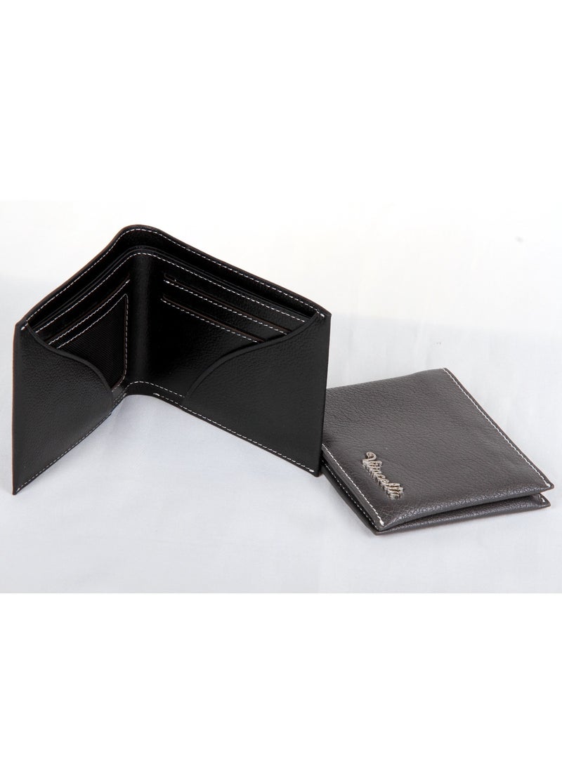 Genuine Leather Hand-Crafted Wallet For Men, Bifold Leather Wallet, Black