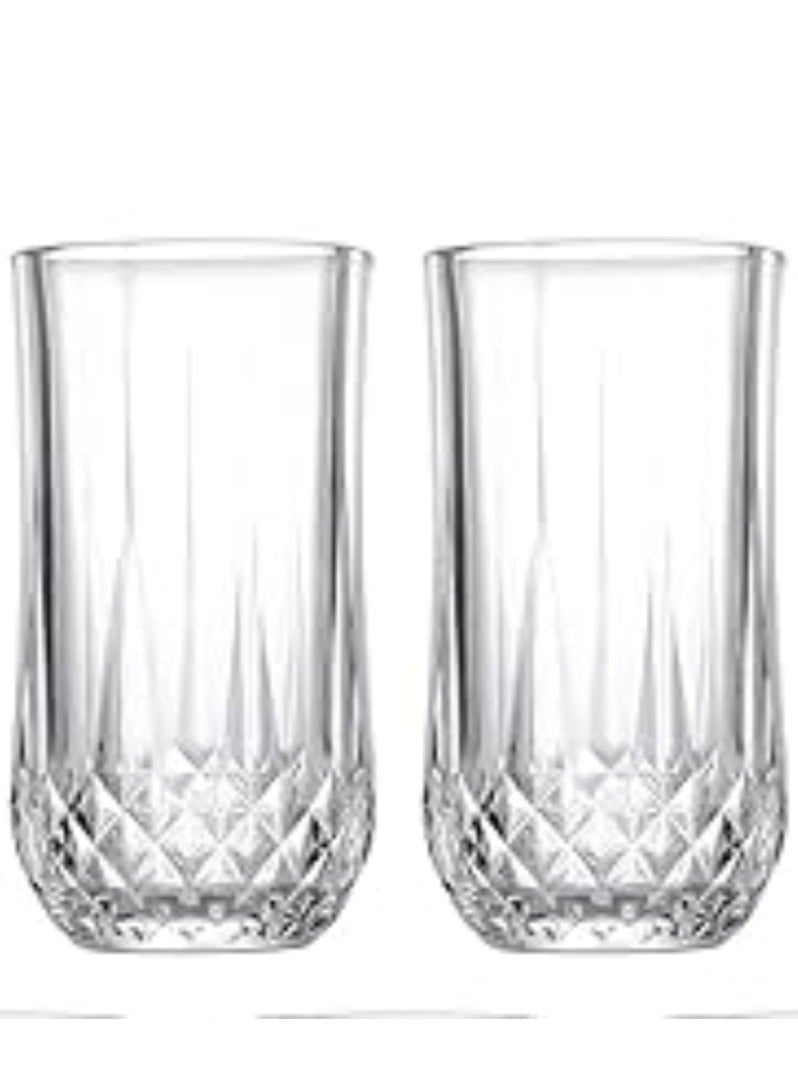 Highball Drinking Glasses Set of 2, Clear Cocktail Glasses, 11 Ounce/325ML Cups, Elegant and Durable Tall Bar Glassware Sets for Water, Juice, Cocktails, Beer, Glass Cups Set with Shockproof Package