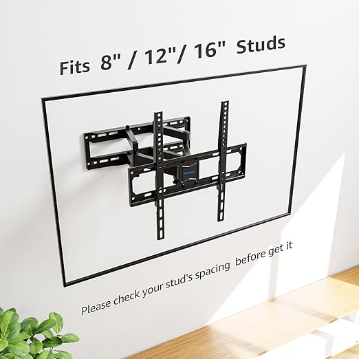 TV Wall Mounts | Full Motion TV Wall Mount for 26–55 Inch TVs | Dual Swivel Articulating Arms | Heavy Duty Bracket for Flat & Curved Screens up to 88 lbs