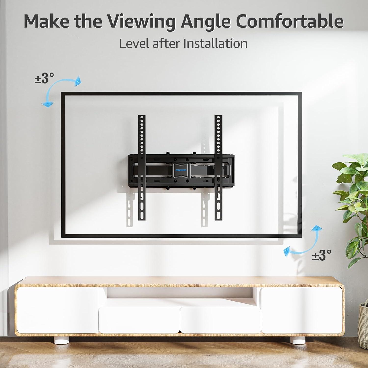 TV Wall Mounts | Full Motion TV Wall Mount for 26–55 Inch TVs | Dual Swivel Articulating Arms | Heavy Duty Bracket for Flat & Curved Screens up to 88 lbs