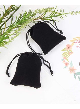Velvet Drawstring Bags Pouches for Jewelry Gift Packaging Black H36xL25CM (10 PCS)