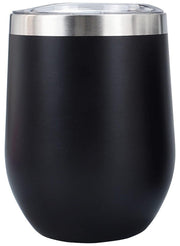 Insulated SUS304 Grade Tumblers with Lid, 250ml Travel Coffee Mug Stainless Steel Vacuum Thermos Cup, Leak Proof Reusable Double Walled Coffee Tumbler for Iced and Hot Drinks (Black)