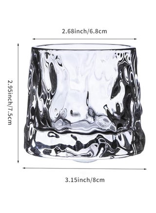 Rotatable Tumbler Crystal Glass Cups,160ML Drinking Glasses with Creative Walnut Coasters