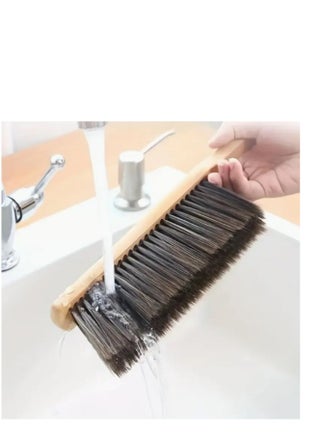 Hand Broom Cleaning Brushes-Soft Bristles Dusting Brush for Cleaning Car/Bed/Couch/Draft/Garden/Furniture/Clothes, Wooden Handle