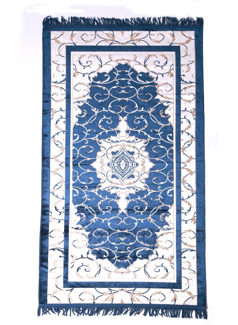Prayer Mat 614GSM Anti-Slip Velvet Top Islamic Prayer Mat New Design Thick Padded Sajadah Prayer Rug for Men Women Eid Gift Ramadan ( 140cm X 70cm)
