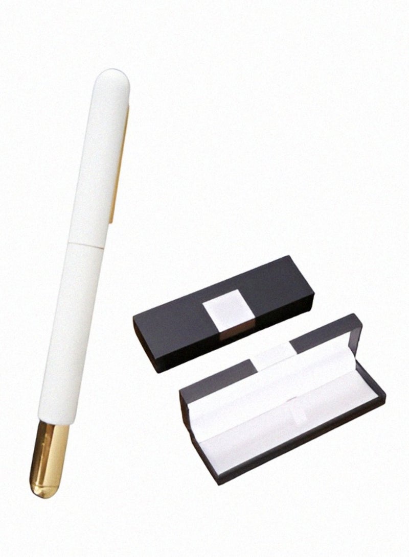 Luxury High Quality Full Magnetic Metal Roller Ballpoint Pen With Refill Pack For Executive Use And For A Premium Gift WHITE