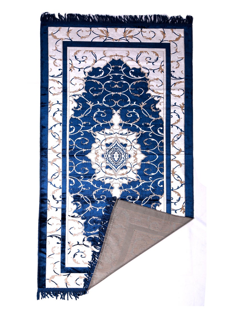 Prayer Mat 614GSM Anti-Slip Velvet Top Islamic Prayer Mat New Design Thick Padded Sajadah Prayer Rug for Men Women Eid Gift Ramadan ( 140cm X 70cm)