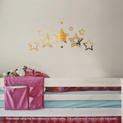 Acrylic Star Rings Mirror Wall Decor