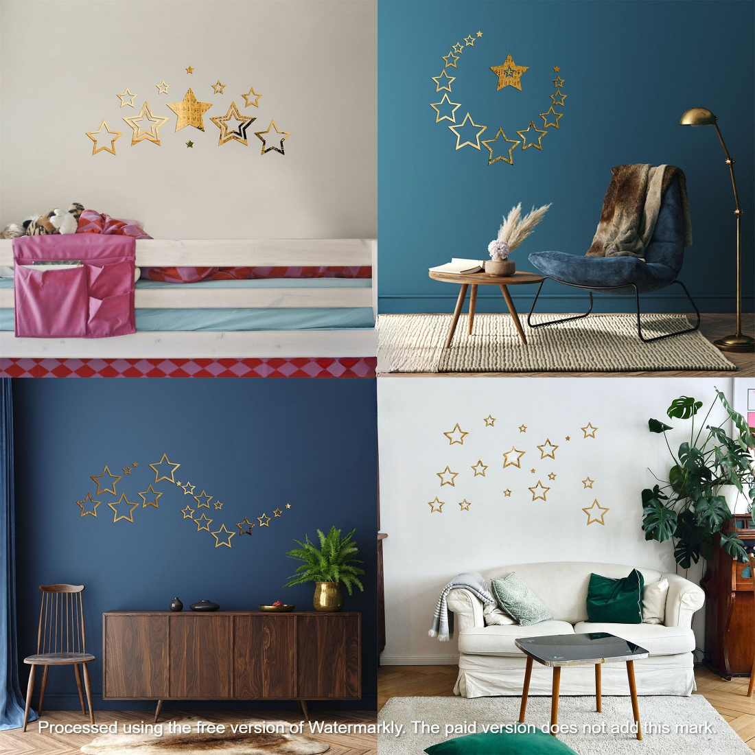 Acrylic Star Rings Mirror Wall Decor