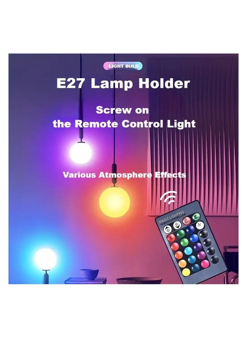 1/2/4pcs Smart 16-Color Household Light Bulb With Remote Control, E27 220V 10W RGB LED Bulb, 16-Color Options, Colorful Dimmable Floodlight Bulb Suitable For Home Decoration, Atmosphere Gathering, Bedroom, And Home Use