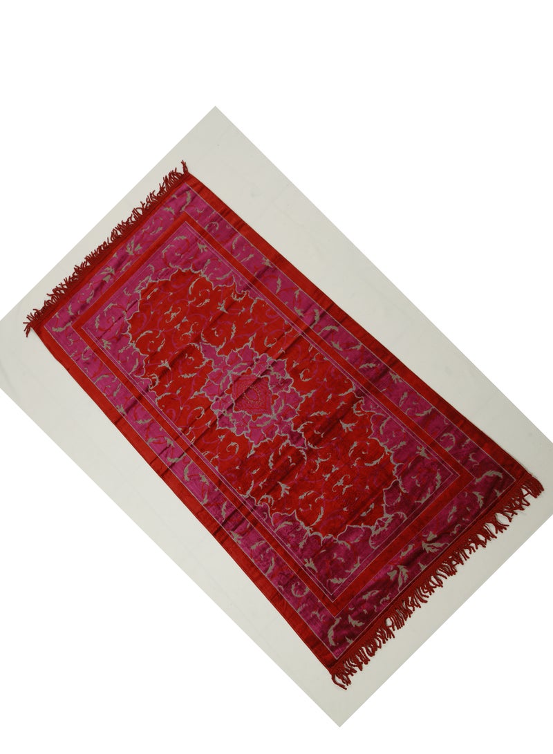 Prayer Mat 614GSM Anti-Slip Velvet Top Islamic Prayer Mat New Design Thick Padded Sajadah Prayer Rug for Men Women Eid Gift Ramadan ( 140cm X 70cm)