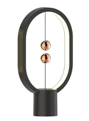 Bedside Lamps Newest USB Powered Mini HENGPRO Ellipse Magnetic Mid-air Switch Night Light Balance LED Table Lamp for Office Home Decor BLACK