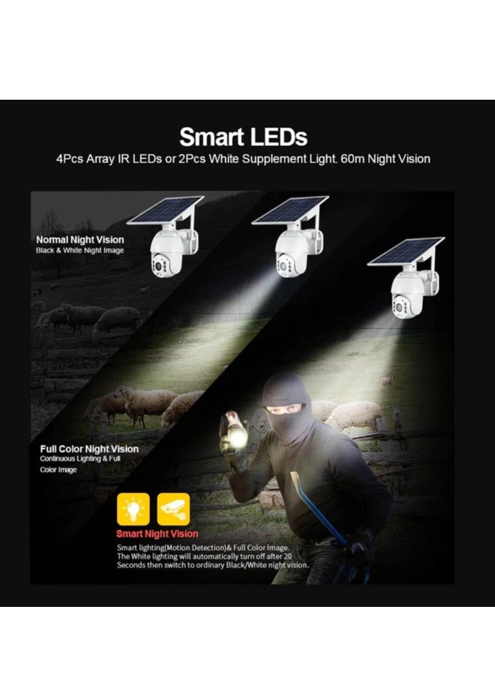 Q3- WIFI Low power DC-5V solar WIFI  camera 1080P HD 4G Monitor Solar Panel Outdoor Surveillance Waterproof CCTV Camera Smart Home Two-way Voice Intrusion Alarm