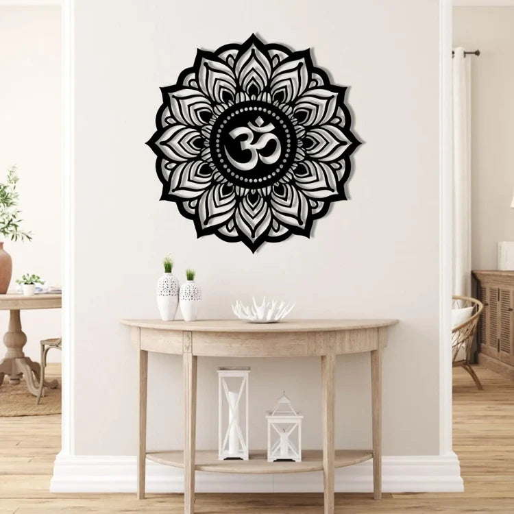 Lotus Mandala Om Acrylic Wall Art | Spiritual Home Decor