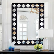 Black Wooden Frame Modern Decorative Mirror | Nigz Decor