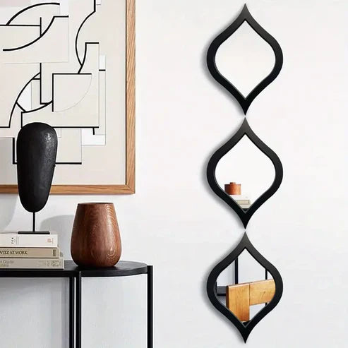 3pcs Mid-Century Modern Tear Drop Mirror Wall Decor | Nigz Decor