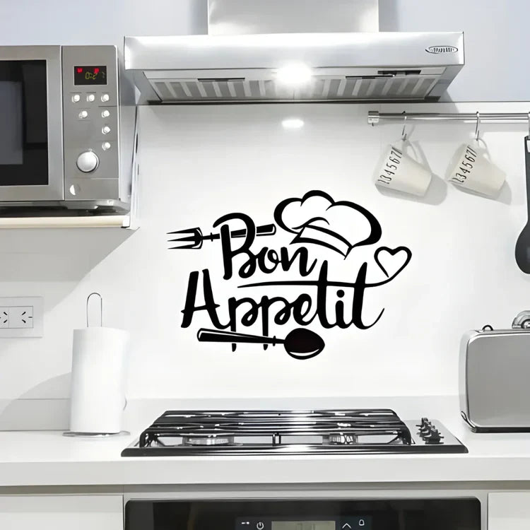 Chef's Cap Fork Spoon Acrylic Wall Decal - Beautiful Kitchen Decor for UAE Homes & Restaurants