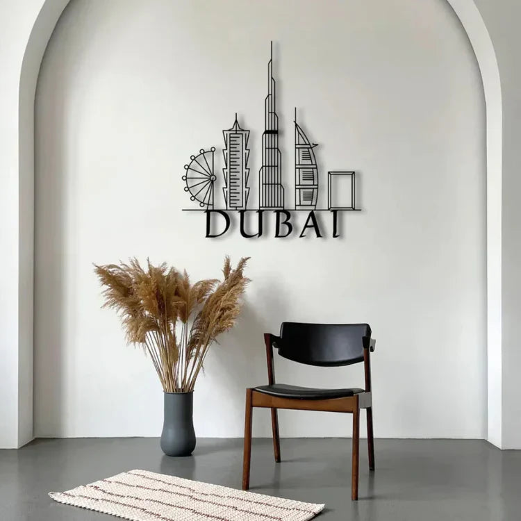 Dubai Skyline Acrylic Wall Art – Modern UAE City Décor