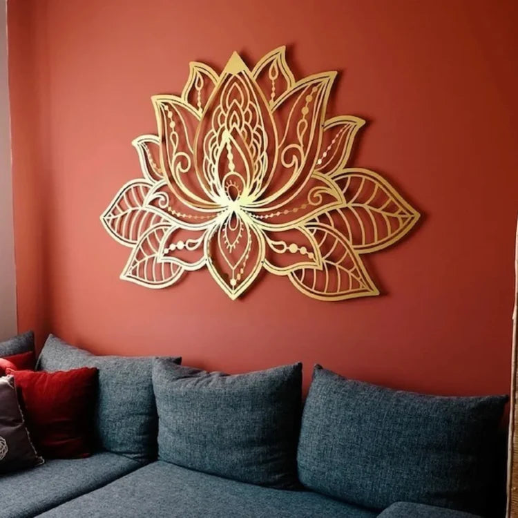 Mandala Lotus Flower Acrylic Wall Art | Ornate Spiritual Decor