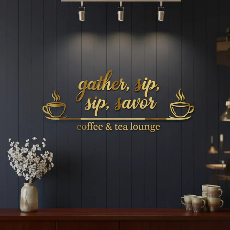 3D Acrylic Coffee Shop Wall Decor | Gather Sip Savor