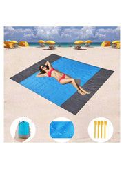 Nylon Waterproof Quick Drying Ripstop Sand Free Compact Outdoor Beach Mat for Travel, Camping, Hiking and Music Festivals (210x200cm)