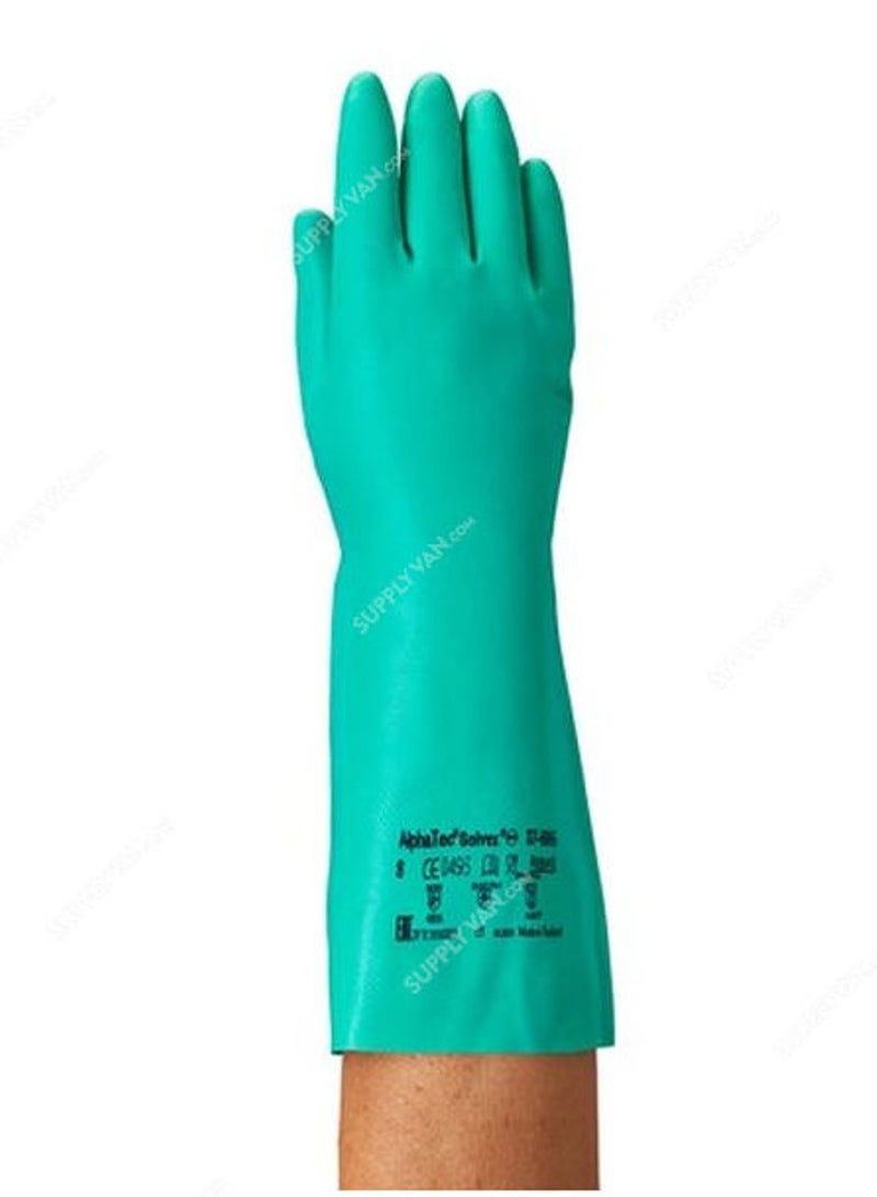 Ansell Nitrile Coated Gloves, 37-185, AlphaTec Solvex, 380MM Length, Size10, Green