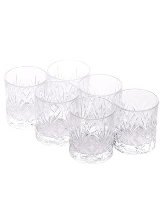 Italian Premium Old Fashioned 225 ML Crystal  Glass Set 6  225 ML