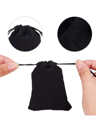 Velvet Drawstring Bags Pouches for Jewelry Gift Packaging Black H36xL25CM (10 PCS)