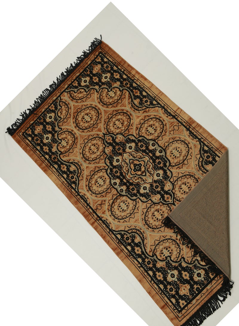 Prayer Mat 614GSM Anti-Slip Velvet Top Islamic Prayer Mat New Design Thick Padded Sajadah Prayer Rug for Men Women Eid Gift Ramadan ( 140cm X 70cm)
