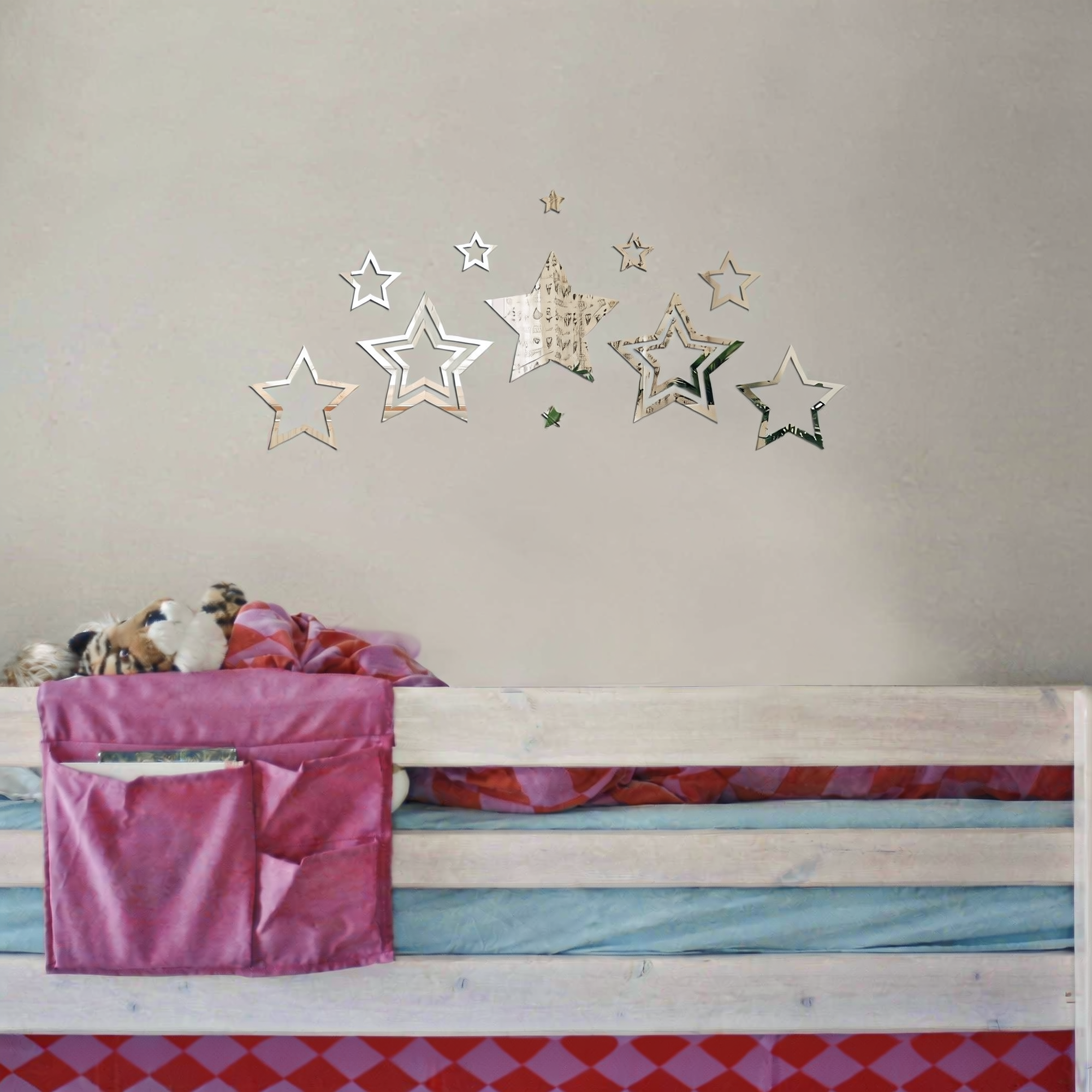 Acrylic Star Rings Mirror Wall Decor