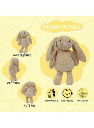 Toto Toys Cuddly Brown Bunny – 33 cm Ultra-Soft Plush Toy for Kids & Babies | Perfect Gift for Snuggles, Birthdays & Nursery Decor