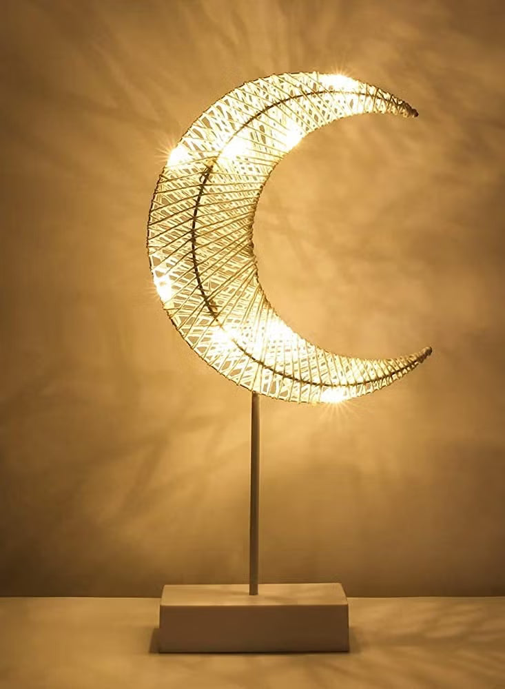 Moon Shape LED Decorative Lamp Night Light for Ramadan, Wedding, Bedroom Battery Operated
