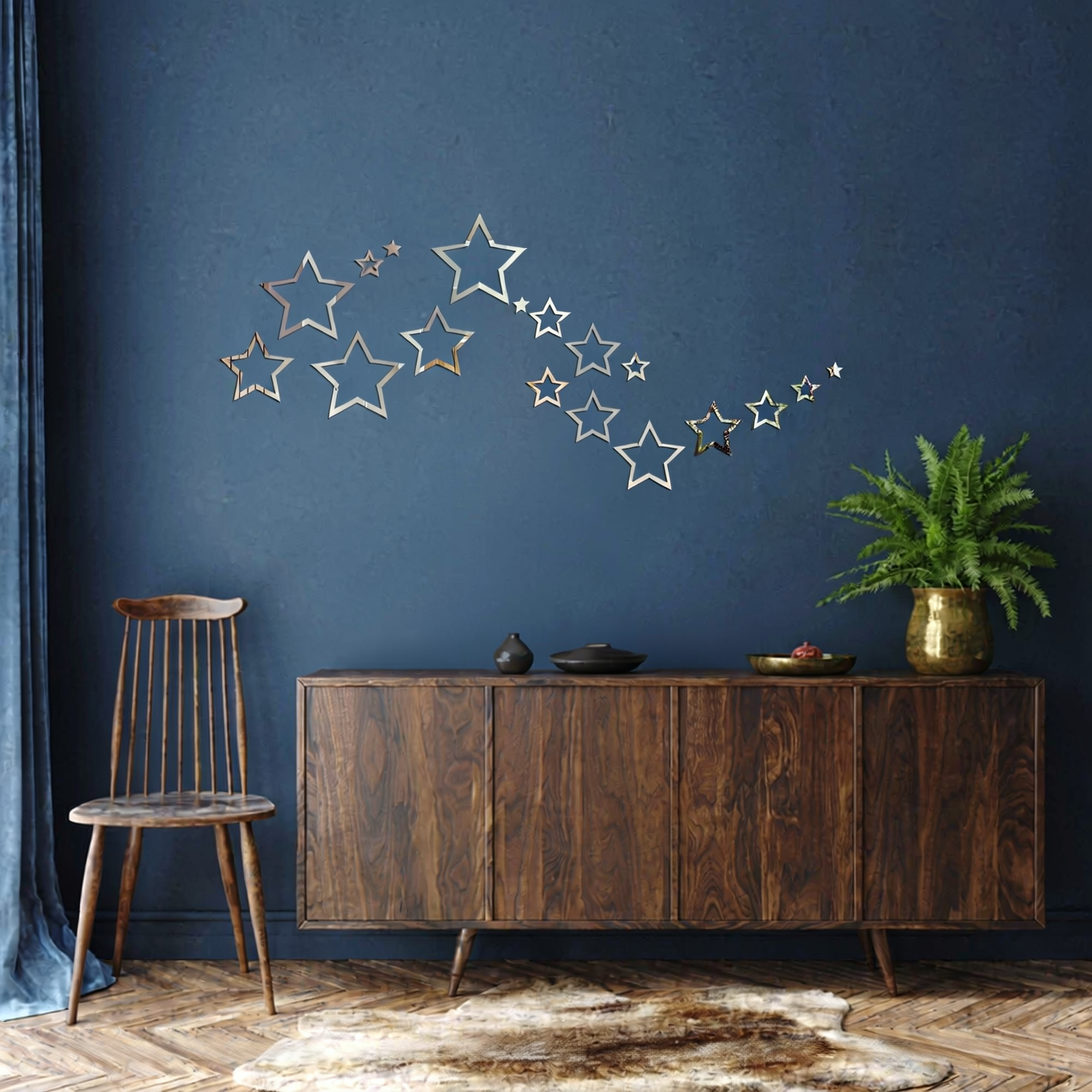 Acrylic Star Rings Mirror Wall Decor