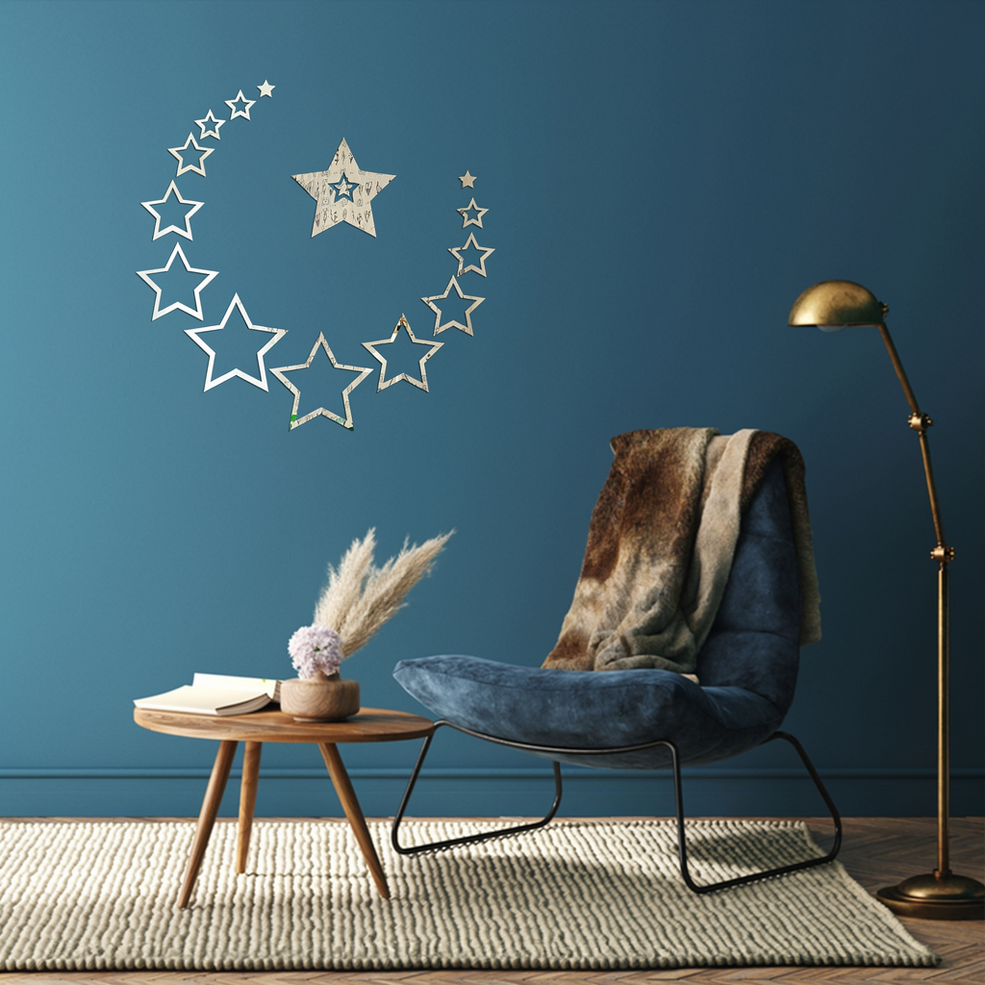 Acrylic Star Rings Mirror Wall Decor