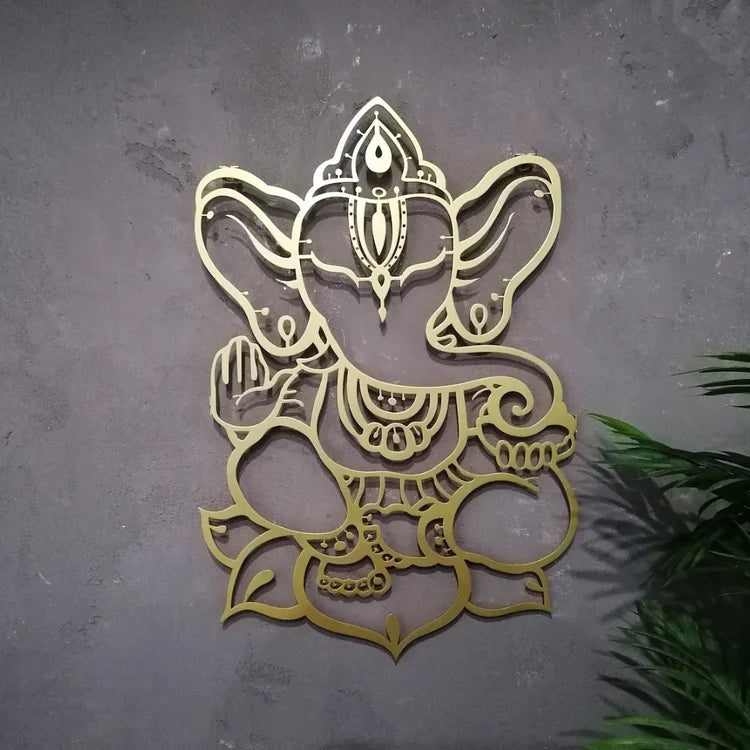 Om Ganesha (Ganpati) Calligraphy Acrylic Wall Art