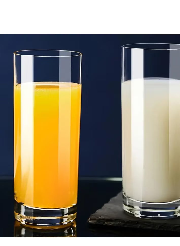 Set of 6 High-Quality Glass Tumbler Cups for Juice and Cold Beverages, Handblown Thick Lead-Free Insulated Glassware, Multipurpose Drinking Glasses, Hand Wash Only - Reusable Clear Glass Drinkware 130 ml