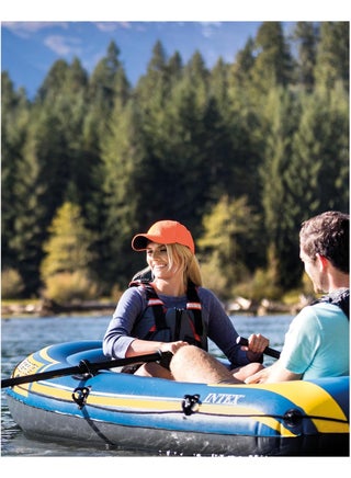 Challenger Inflatable Boat Set – Durable Pvc With Deluxe Oars, High-Output Pump, Triple Air Chambers & Heavy-Duty Grab Handle (236X114X41 Cm)