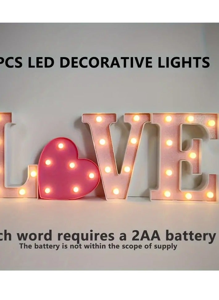 Love Logo Light, 4 LED Love Combination Luminous Letters, Valentine's Day Gift, Wedding Logo, Engagement Logo Love