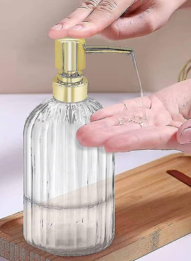 2PACK 18 Oz Glass Soap Dispenser with Rust Proof Stainless Steel Pump, Home Appliances Accessories Soap Dispenser