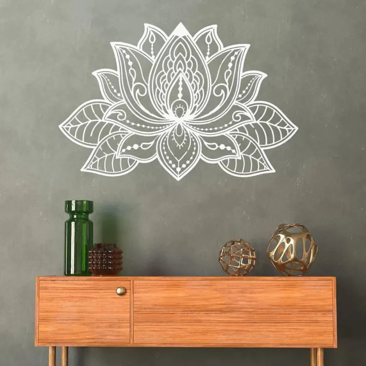 Mandala Lotus Flower Acrylic Wall Art | Ornate Spiritual Decor