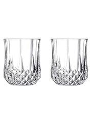 Dimond Cut Crystal Clear Glass - 210 Ml, 2 Pieces