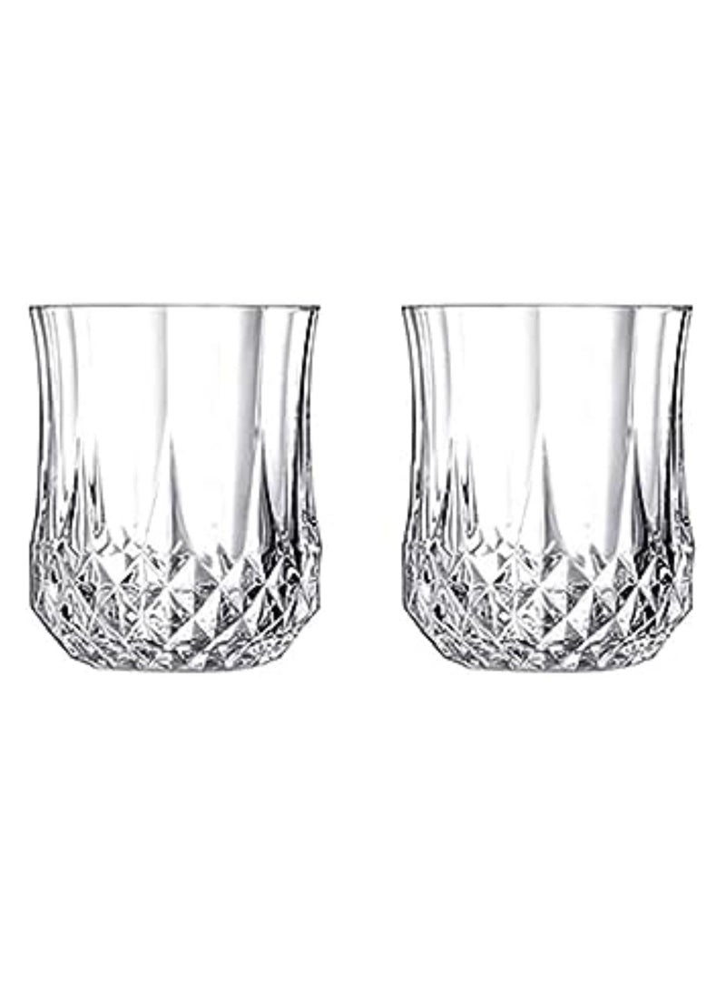 Dimond Cut Crystal Clear Glass - 210 Ml, 2 Pieces