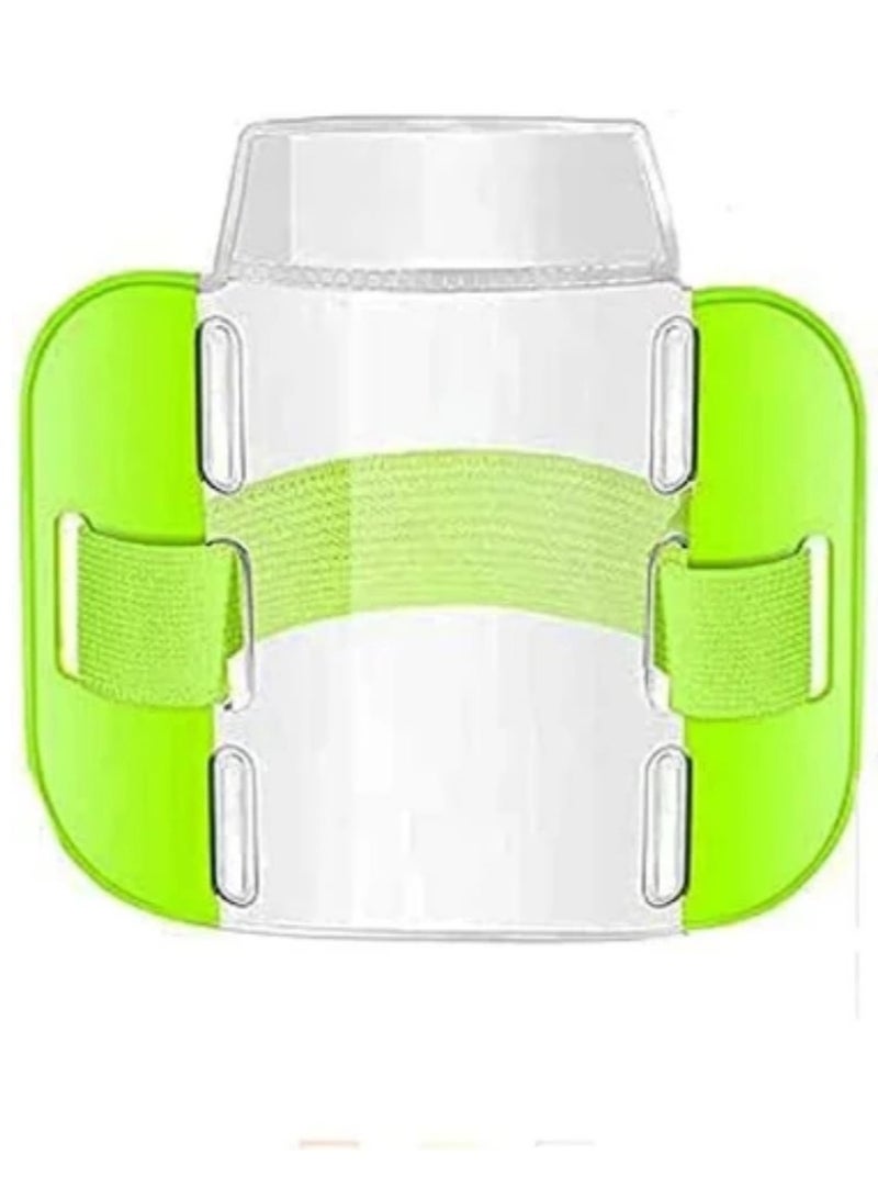 5Pcs Arm Badge Holder, Color Armband Card Sleeve License Badge Holder Adjustable Arm ID Badge Holders for Emergency Workers Security Staff Doorman Warehouse Factory, Nurses, Medical Staff GREEN