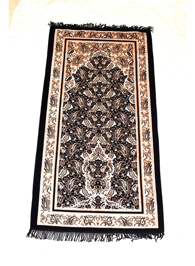 Prayer Mat 614GSM Anti-Slip Velvet Top Islamic Prayer Mat New Design Thick Padded Sajadah Prayer Rug for Men Women Eid Gift Ramadan ( 140cm X 70cm)
