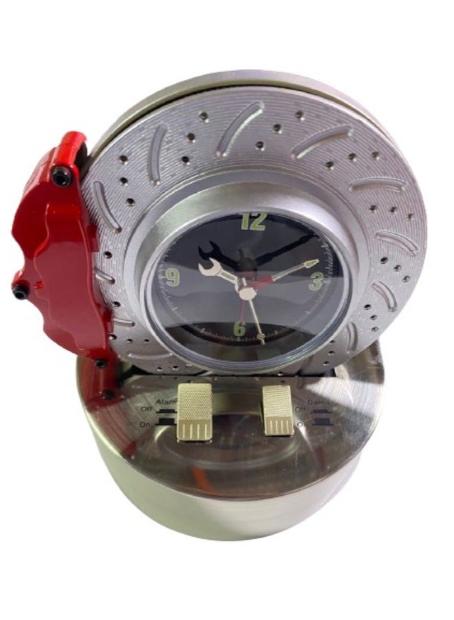 Tyre gadgets shape table clock Silver