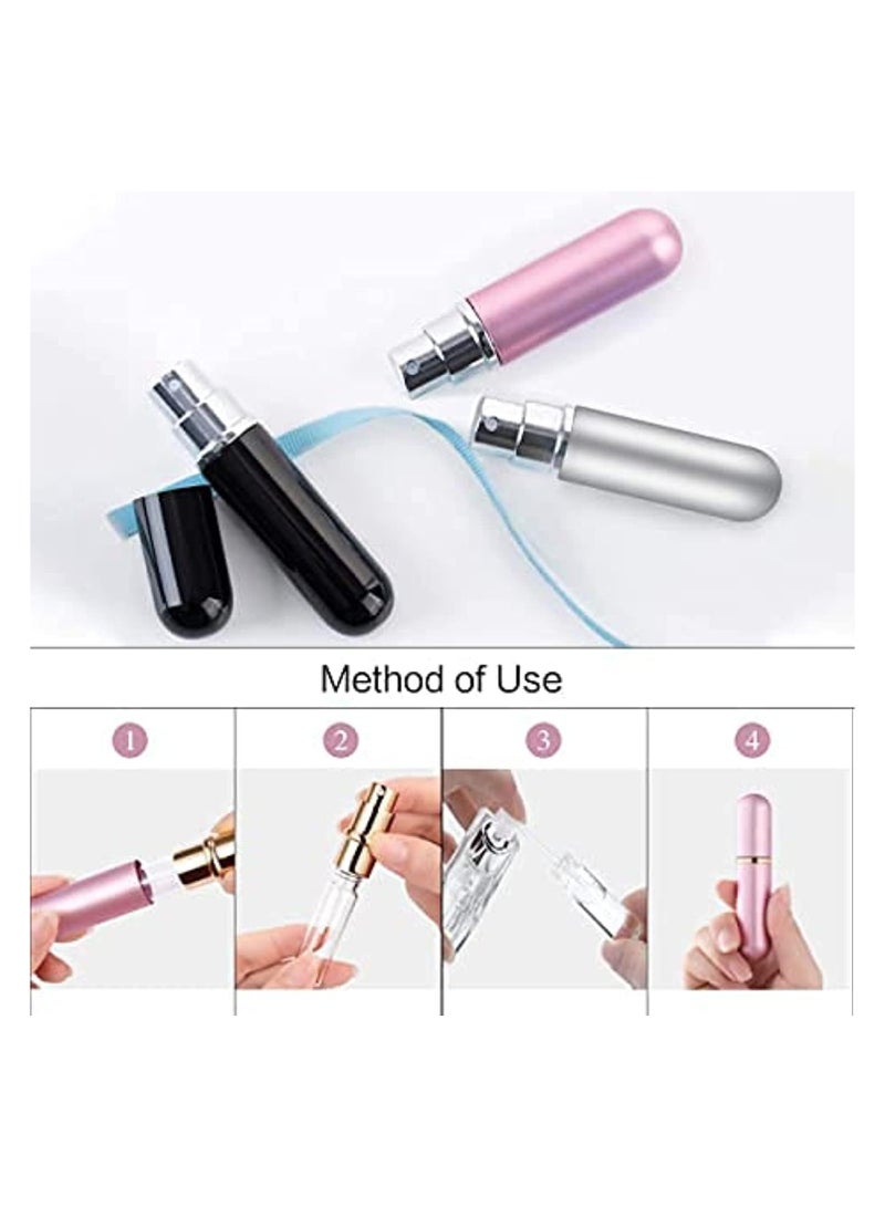 3-Piece Refillable Perfume Atomizer Sliver/Pink/Black