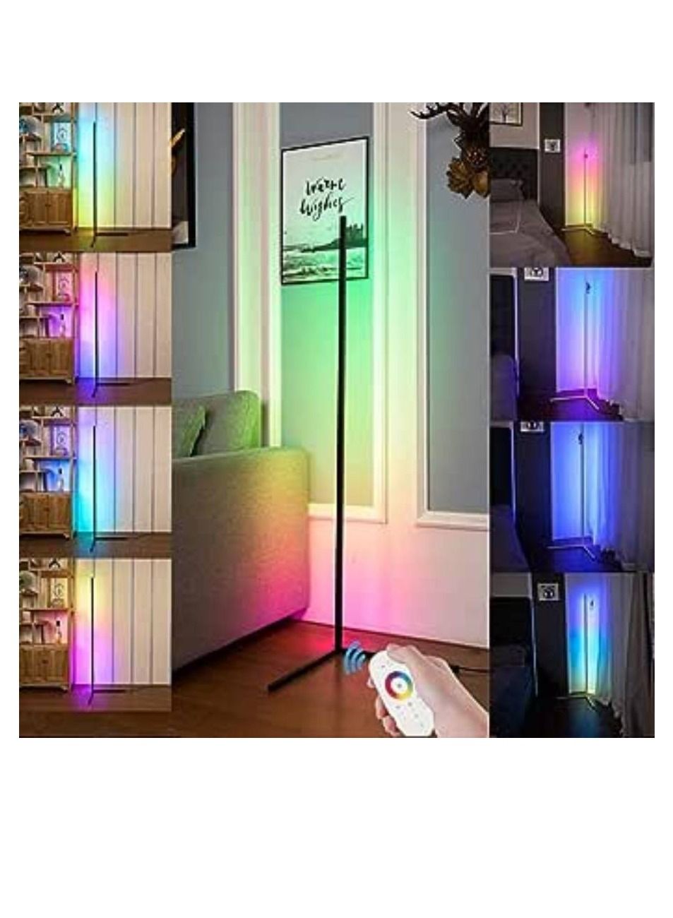 Smart RGB LED Floor Lamp,Modern Minimalism Color Changing LED Dimmable Torchiere,20W Multicolour 140cm