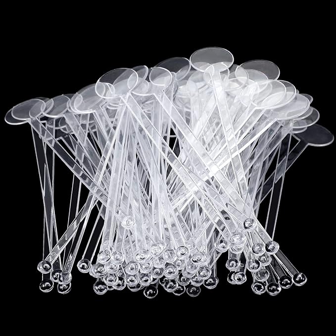 Disposable Plastic Stirring Sticks – Transparent Disc Top Coffee & Beverage Mixing Rods
